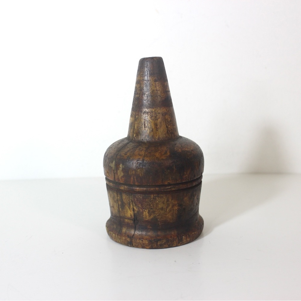 Antique Wood Kitchen Funnel with Patina